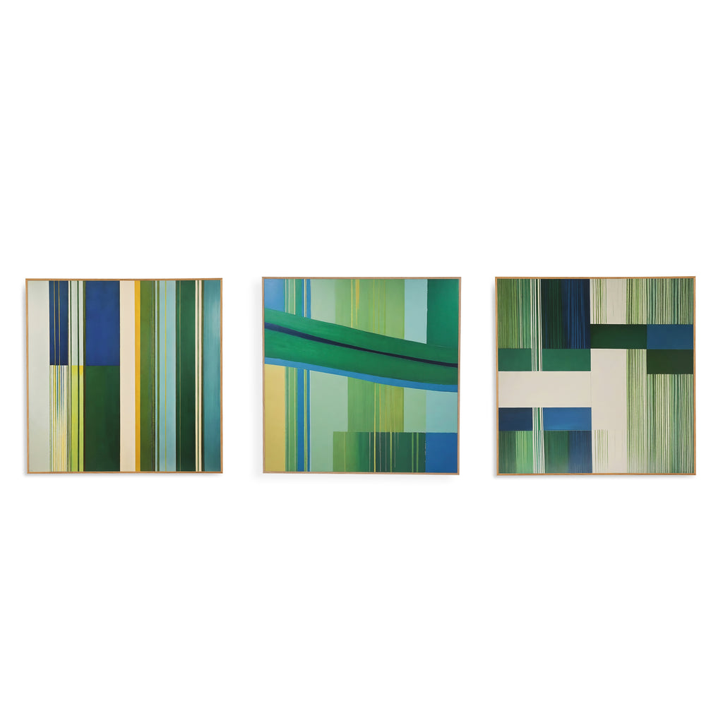 1397 (A+D) Green Stripe Abstract A