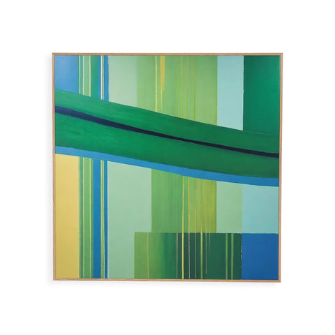 1398 (A+D) Green Stripe Abstract B