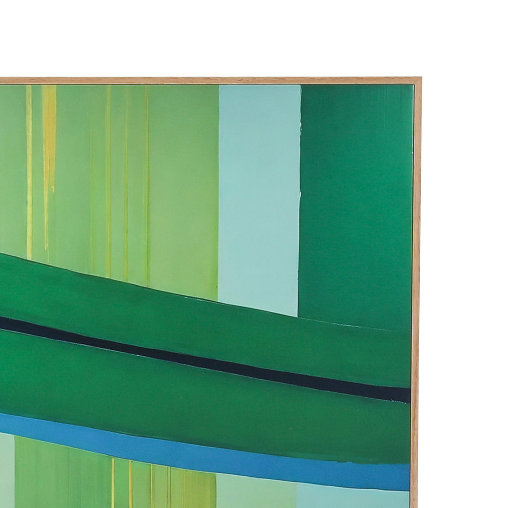 1398 (A+D) Green Stripe Abstract B
