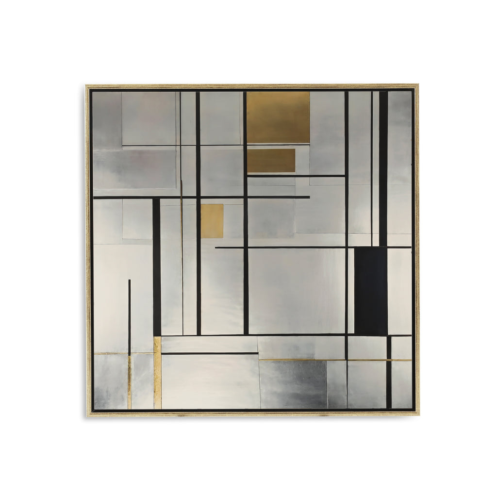 1401 (A+D) Silver Metallic Geometric
