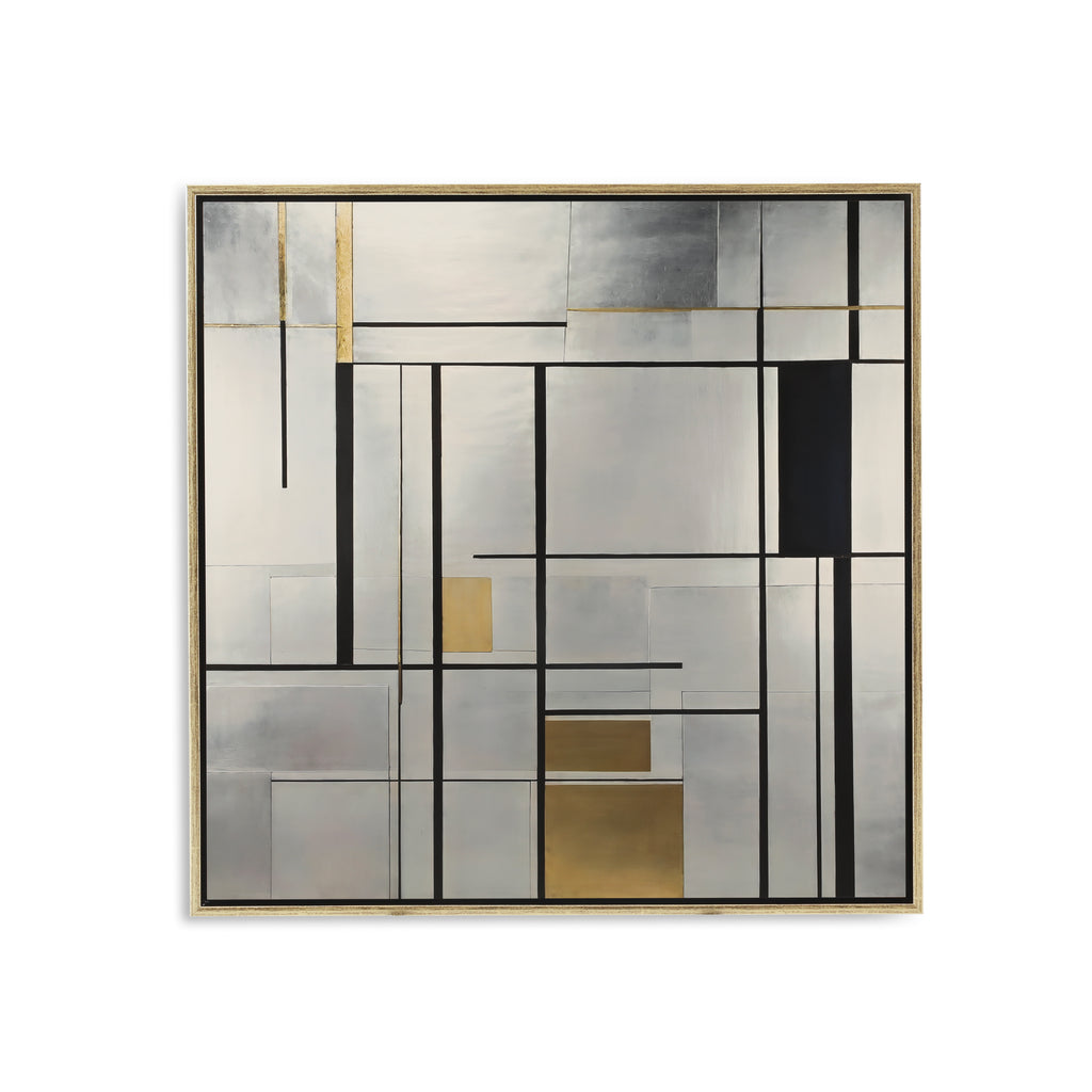 1401 (A+D) Silver Metallic Geometric