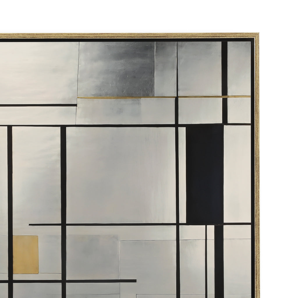 1401 (A+D) Silver Metallic Geometric