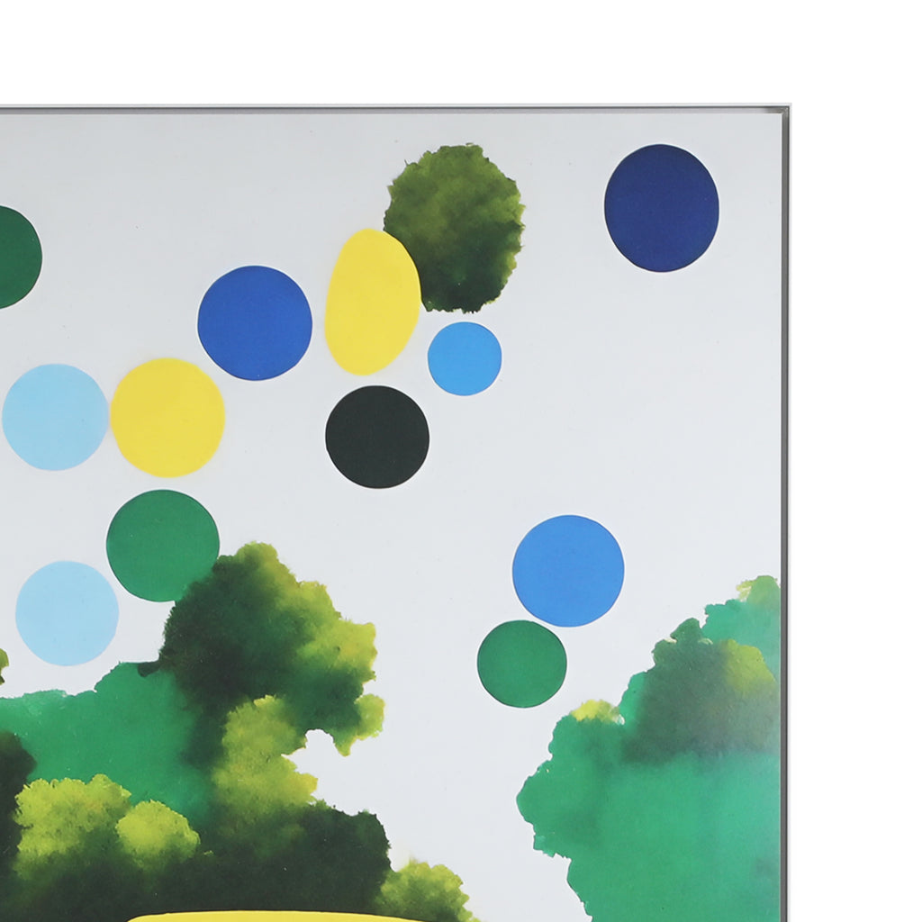 1417 (A+D) Collage Yellow Car Trees Dots