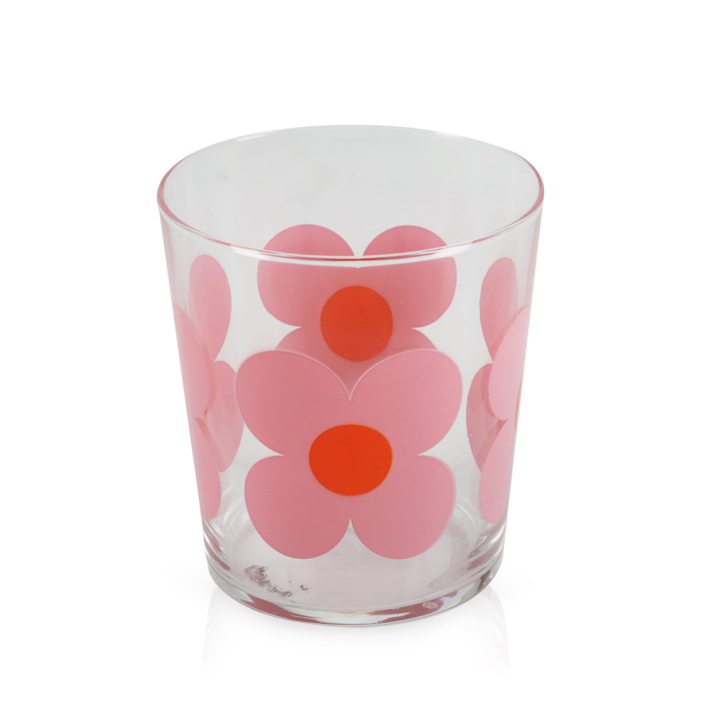 Pink Flower Glass