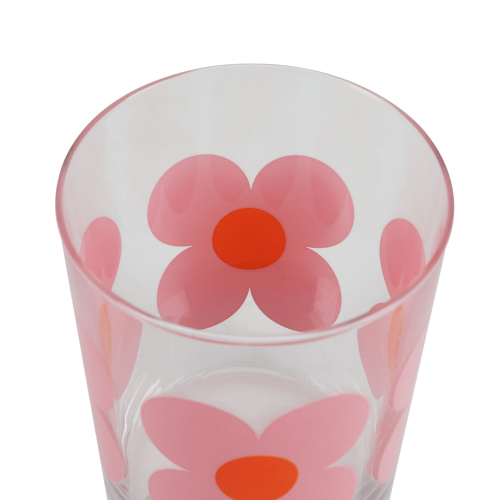 Pink Flower Glass