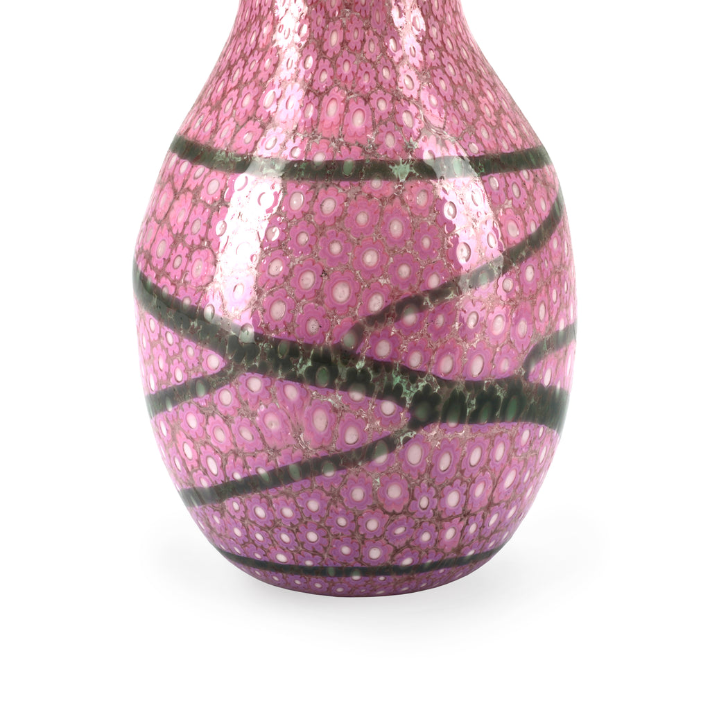Pink Floral Glass Vase (A+D)