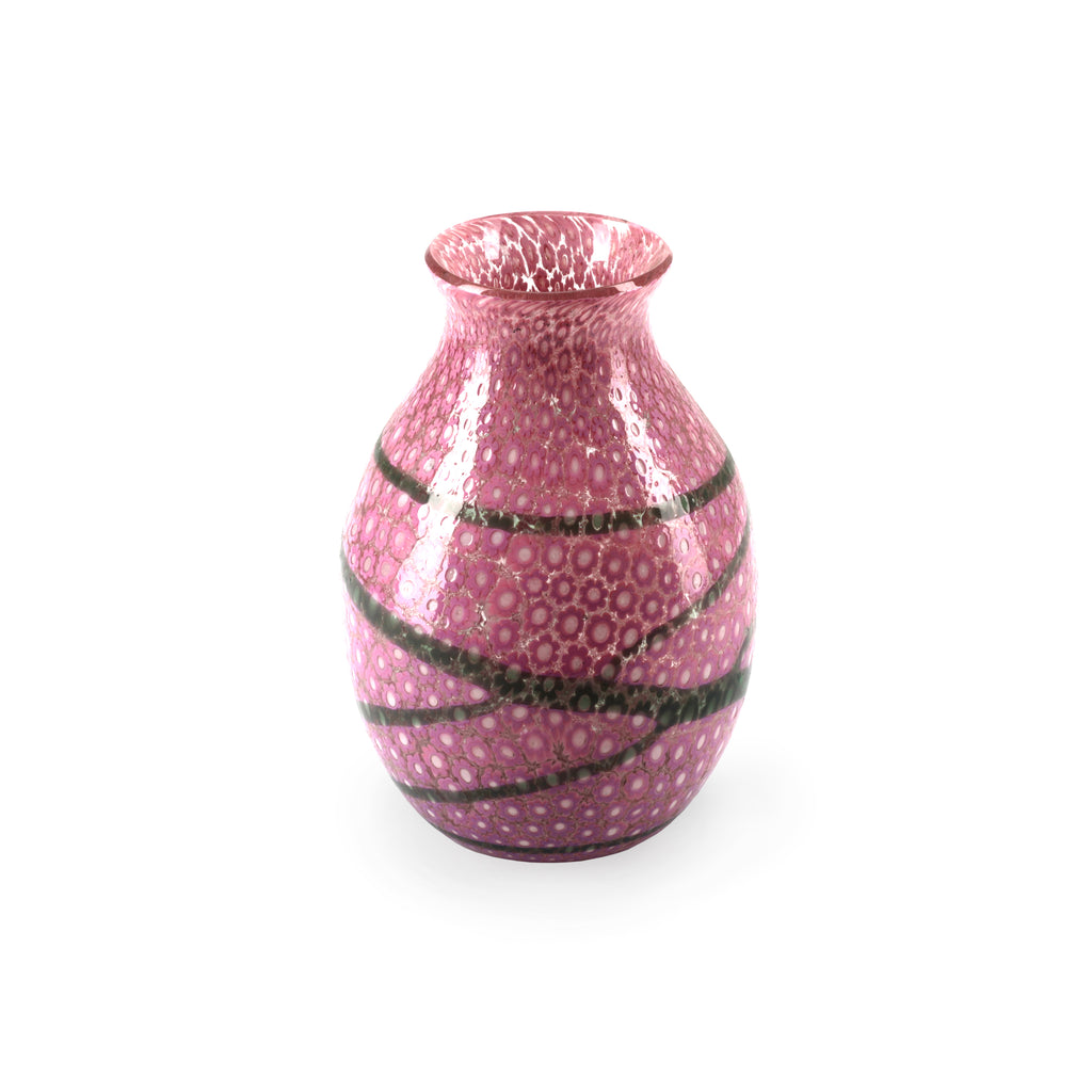 Pink Floral Glass Vase (A+D)
