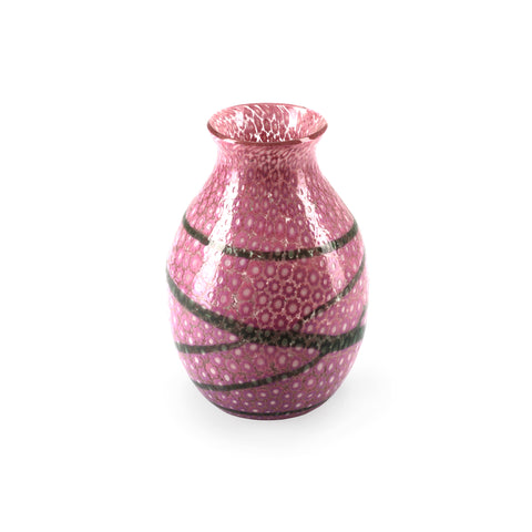 Pink Floral Glass Vase (A+D)