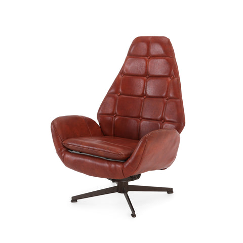 Red Leather Lounge Chair
