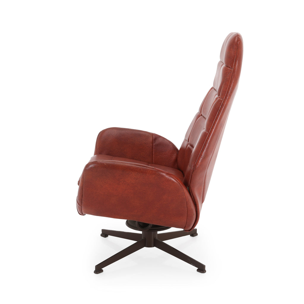 Red Leather Lounge Chair