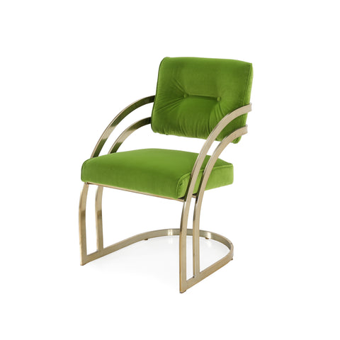 Green & Gold Deco Dining Side Chair