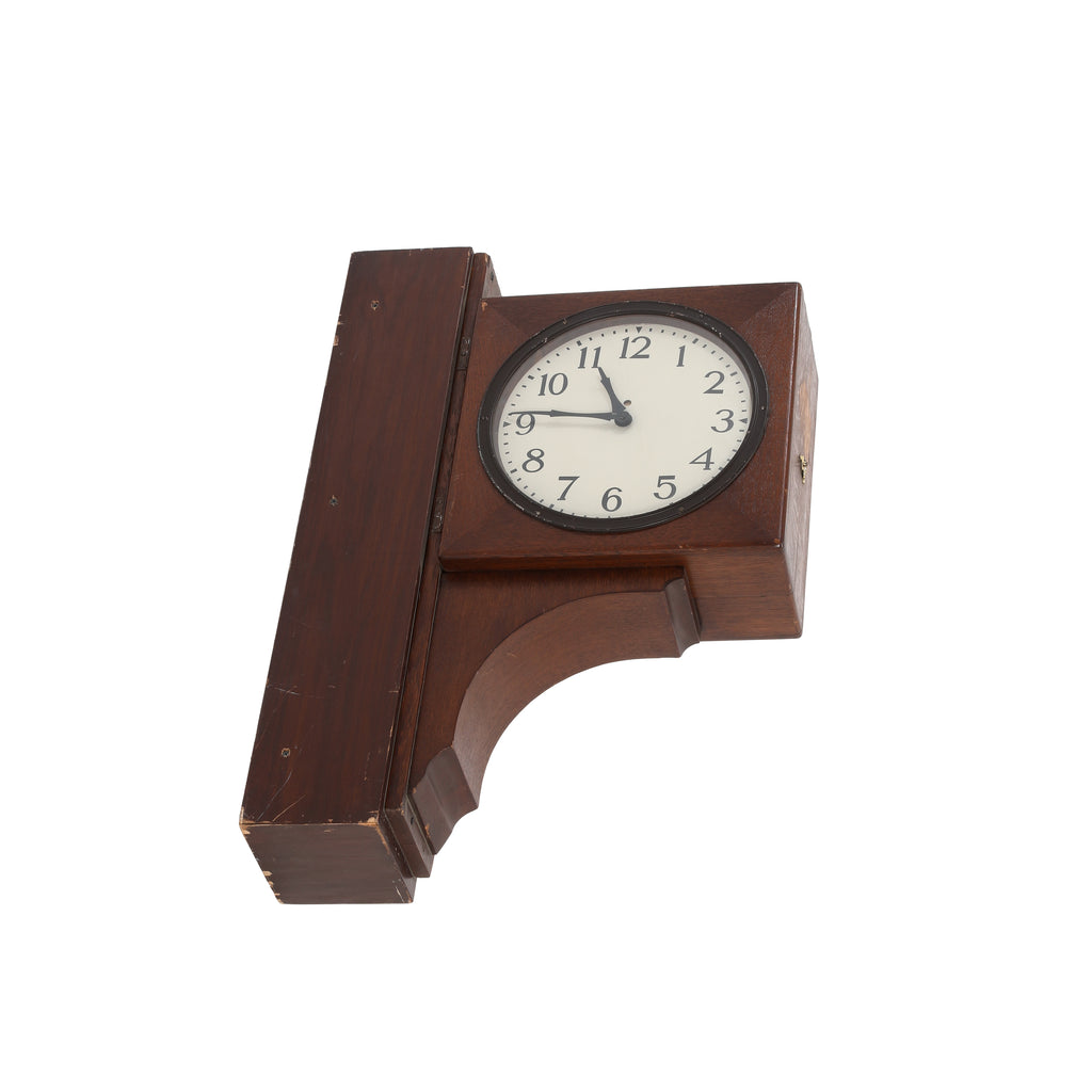 Side Mounted Vintage Wooden Wall Clock