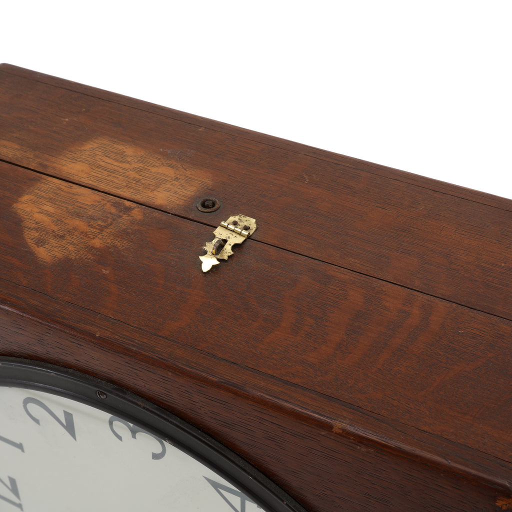 Side Mounted Vintage Wooden Wall Clock