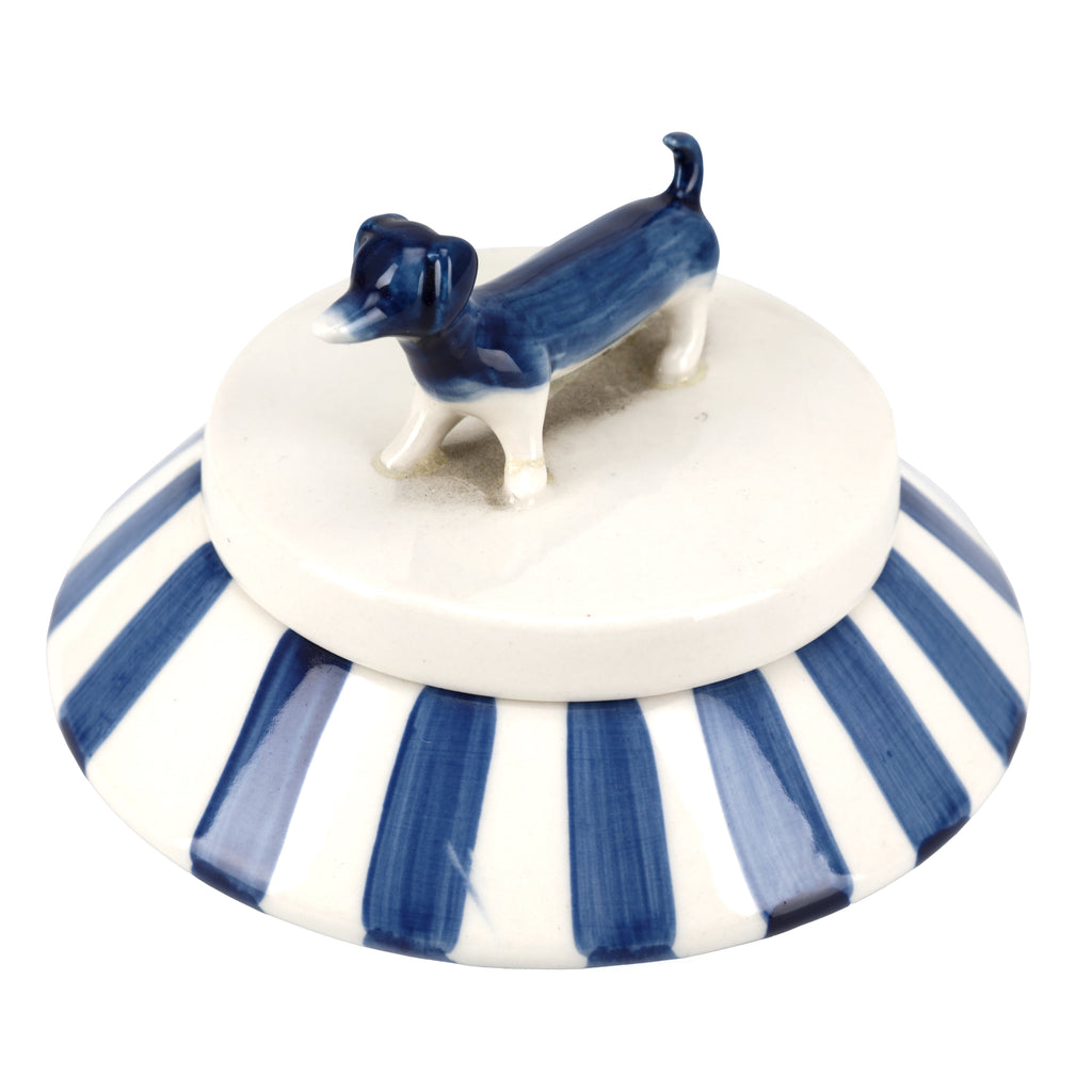 Blue & White Dog Ceramic Dish (A+D)