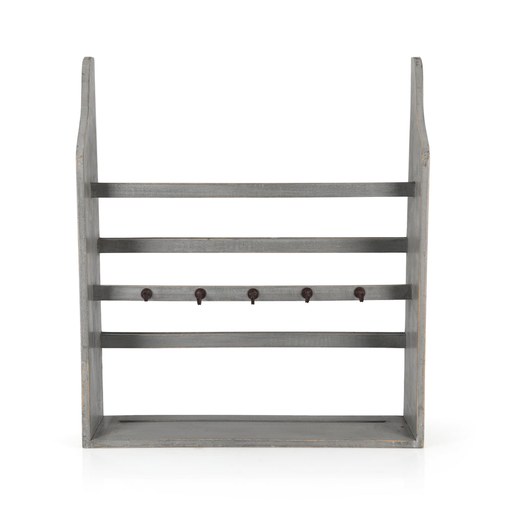 Distressed Grey / Silver Wall Rack