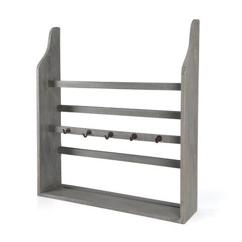 Distressed Grey / Silver Wall Rack