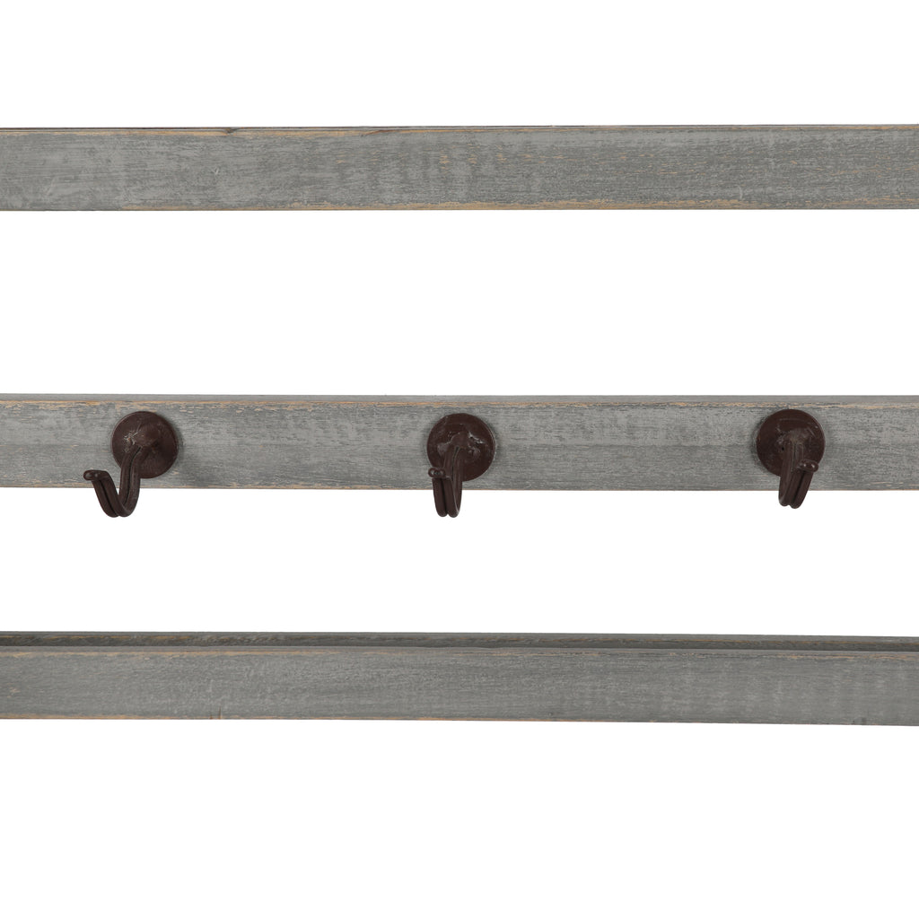 Distressed Grey / Silver Wall Rack