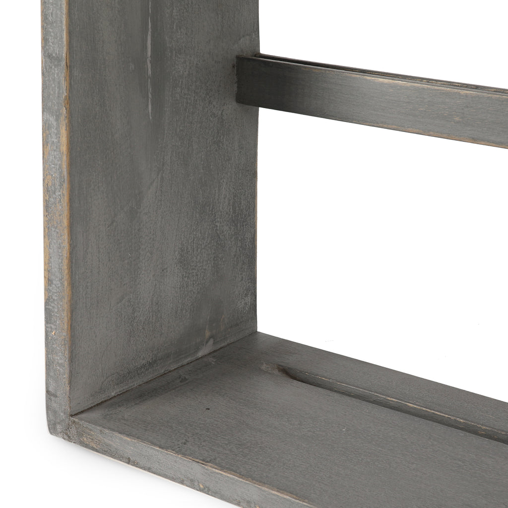Distressed Grey / Silver Wall Rack