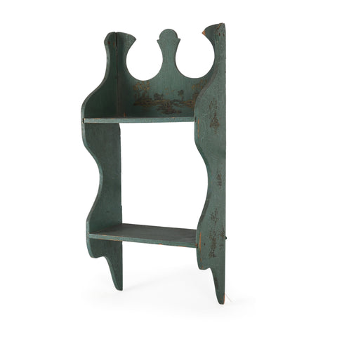 Distressed Emerald Wall Mounted Shelf