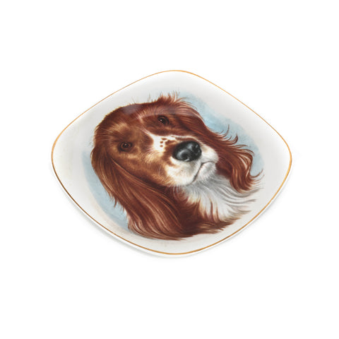 White Ceramic Spaniel Dog Dish (A+D)