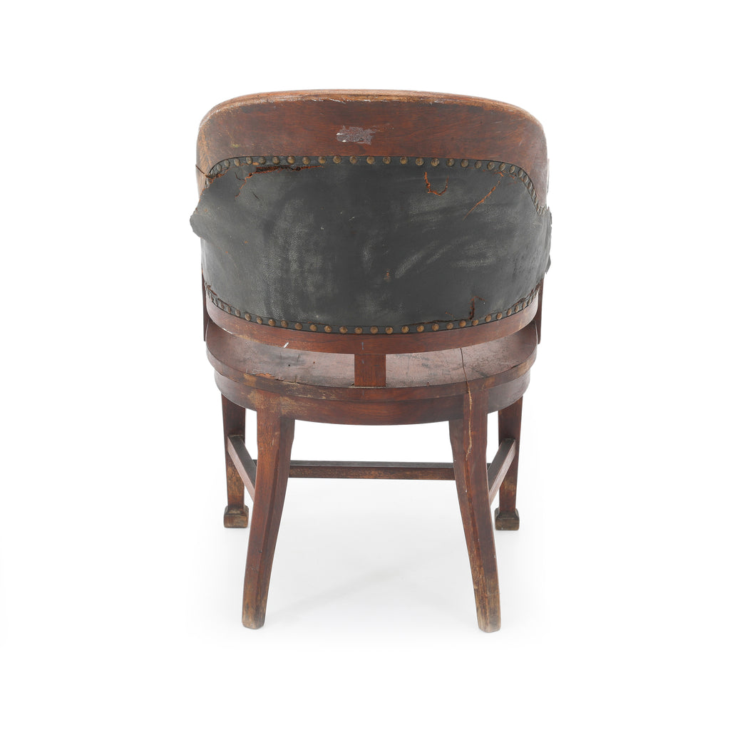 Rustic Wooden Chair with Exposed Burlap Back