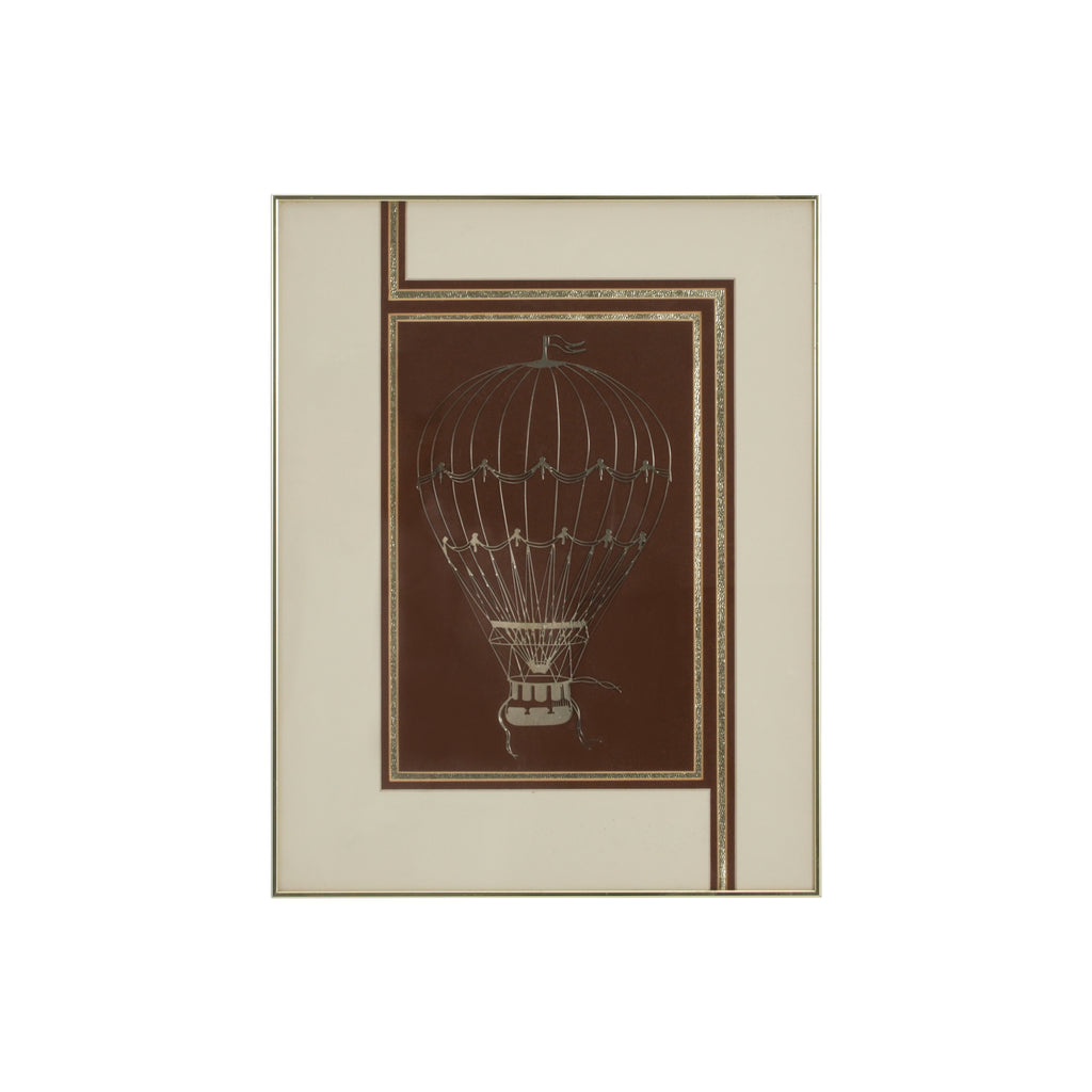 (A+D) Hot Air Balloon Vintage Gold Artwork