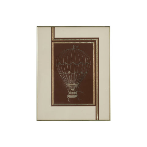 (A+D) Hot Air Balloon Vintage Gold Artwork