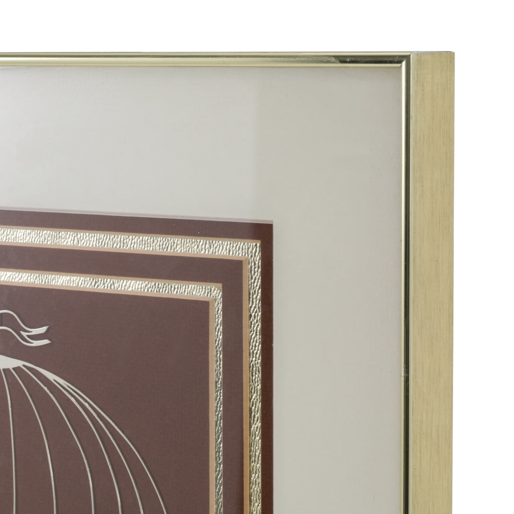 (A+D) Hot Air Balloon Vintage Gold Artwork