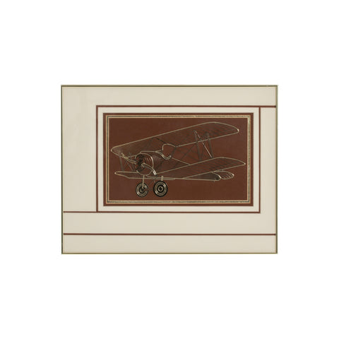 (A+D) Airplane Vintage Gold Artwork