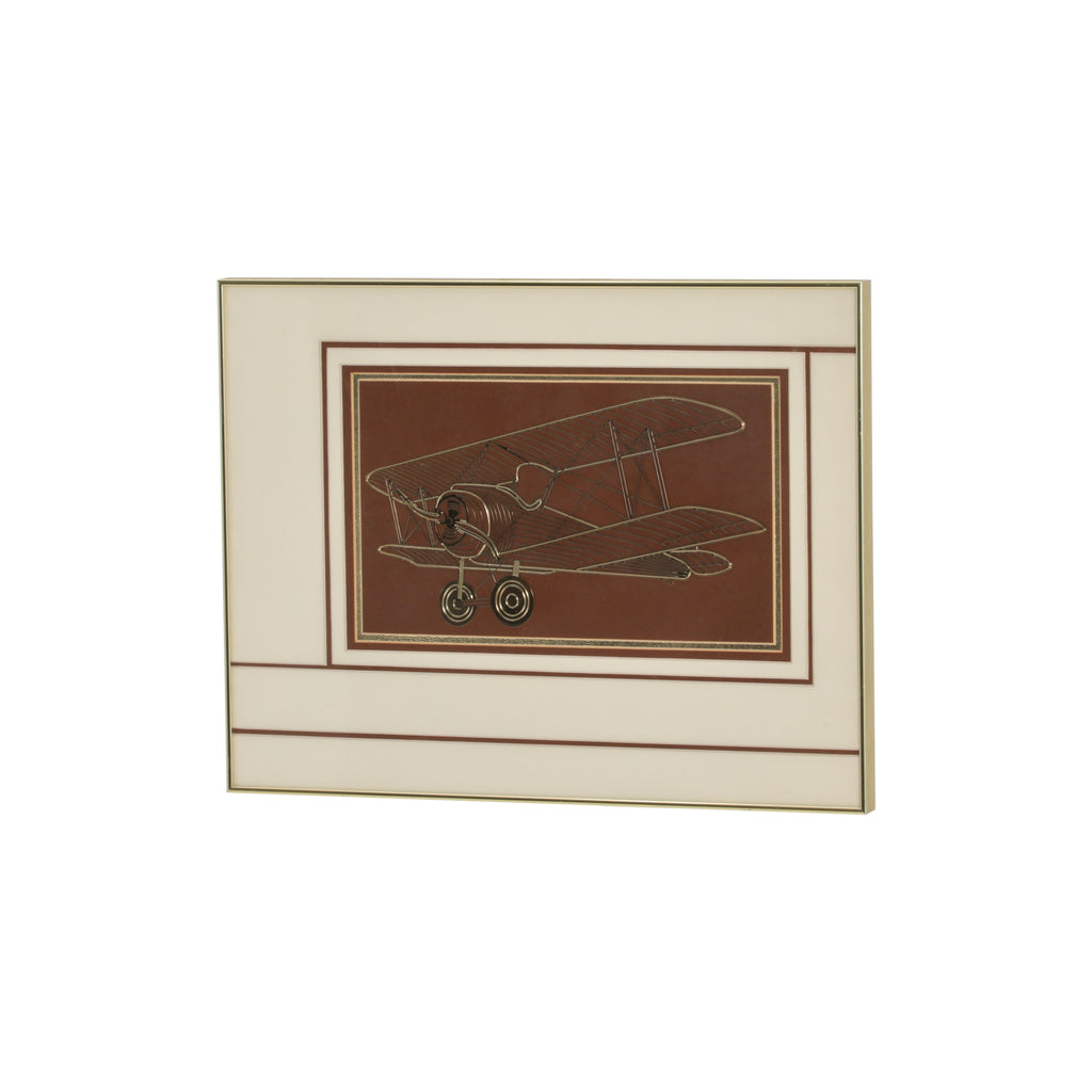 (A+D) Airplane Vintage Gold Artwork