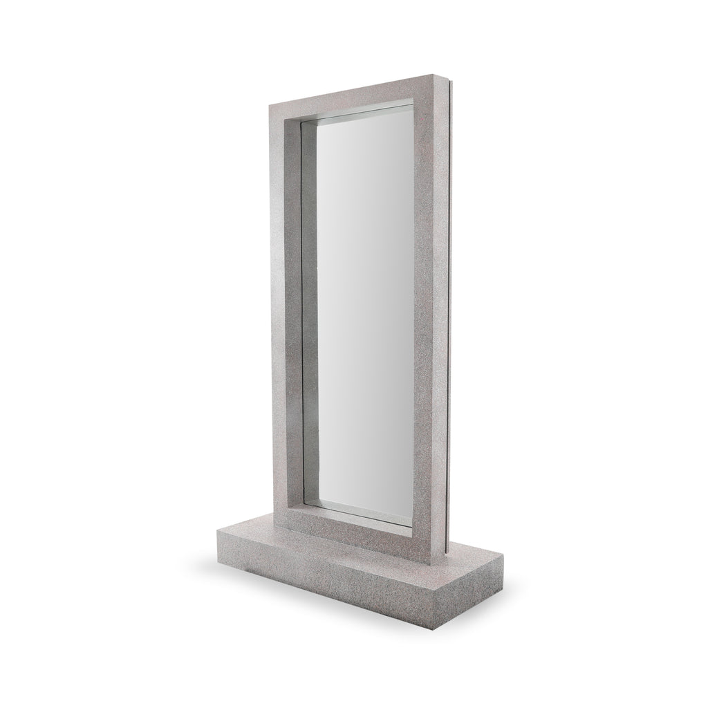 Post Modern Grey Speckled Heavy Floor Mirror