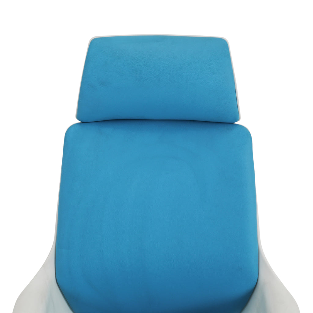 Blue and White Highback Futuristic Office Chair