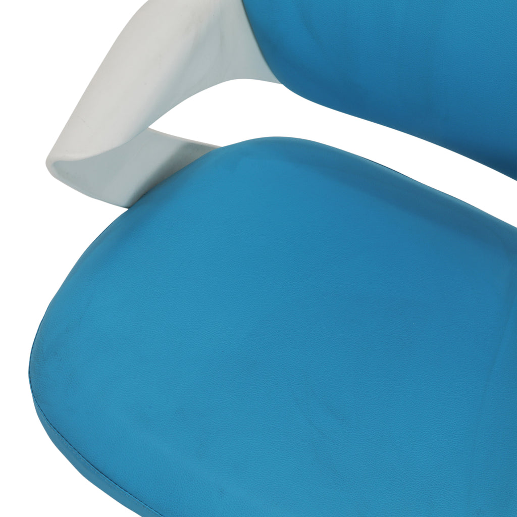 Blue and White Highback Futuristic Office Chair