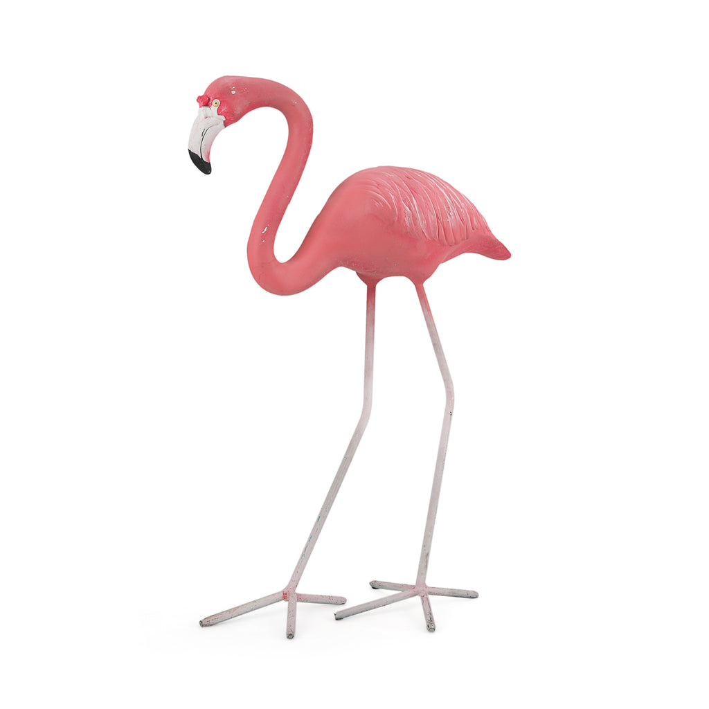 Two Tone Pink Metal Flamingo