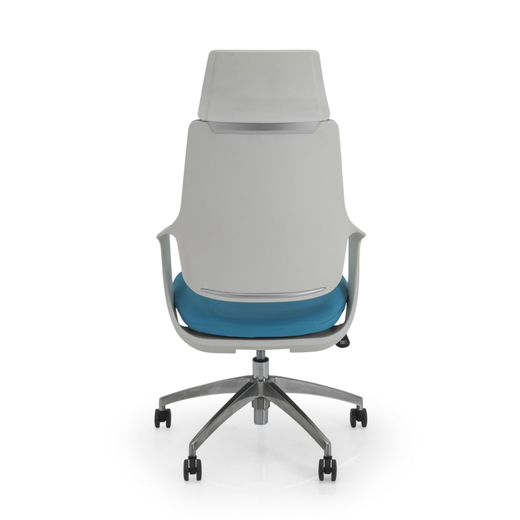 Blue and White Highback Futuristic Office Chair