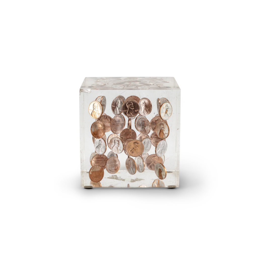 Large Penny Cube Paperweight (A+D)