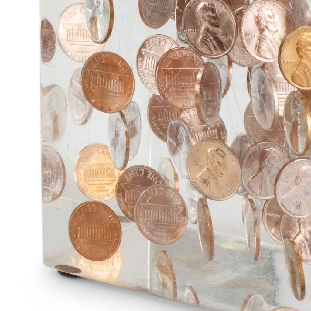 Large Penny Cube Paperweight (A+D)