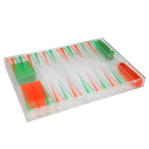 Green & Orange Retro Backgammon Set (A+D)
