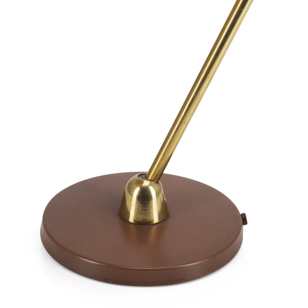 Brass Desk Lamp w/ Cross Hatch Shade