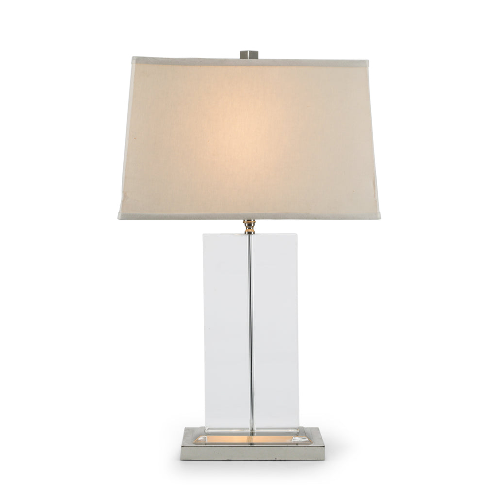 Rectangular Lucite Table Lamp