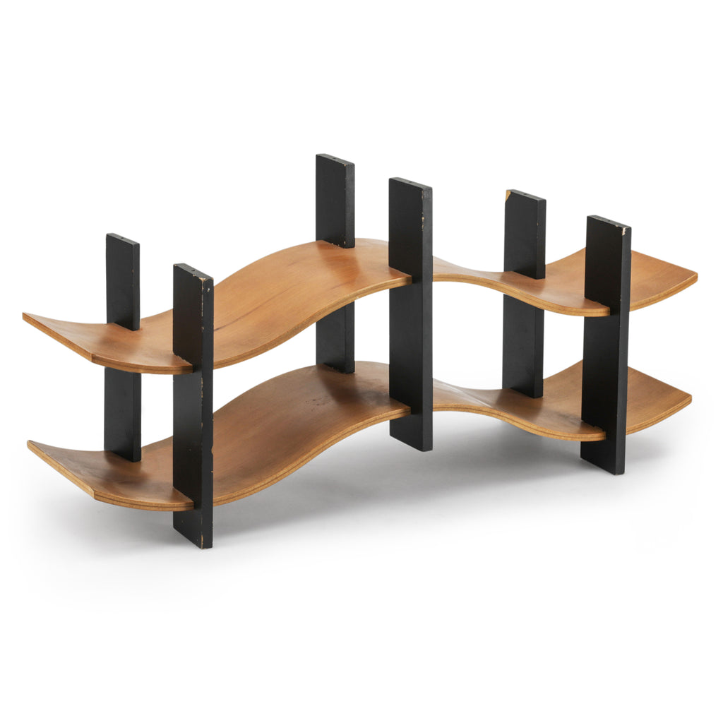 Wavey 2-Tier Wood Table Sculpture