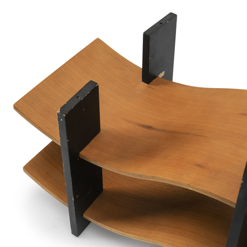 Wavey 2-Tier Wood Table Sculpture