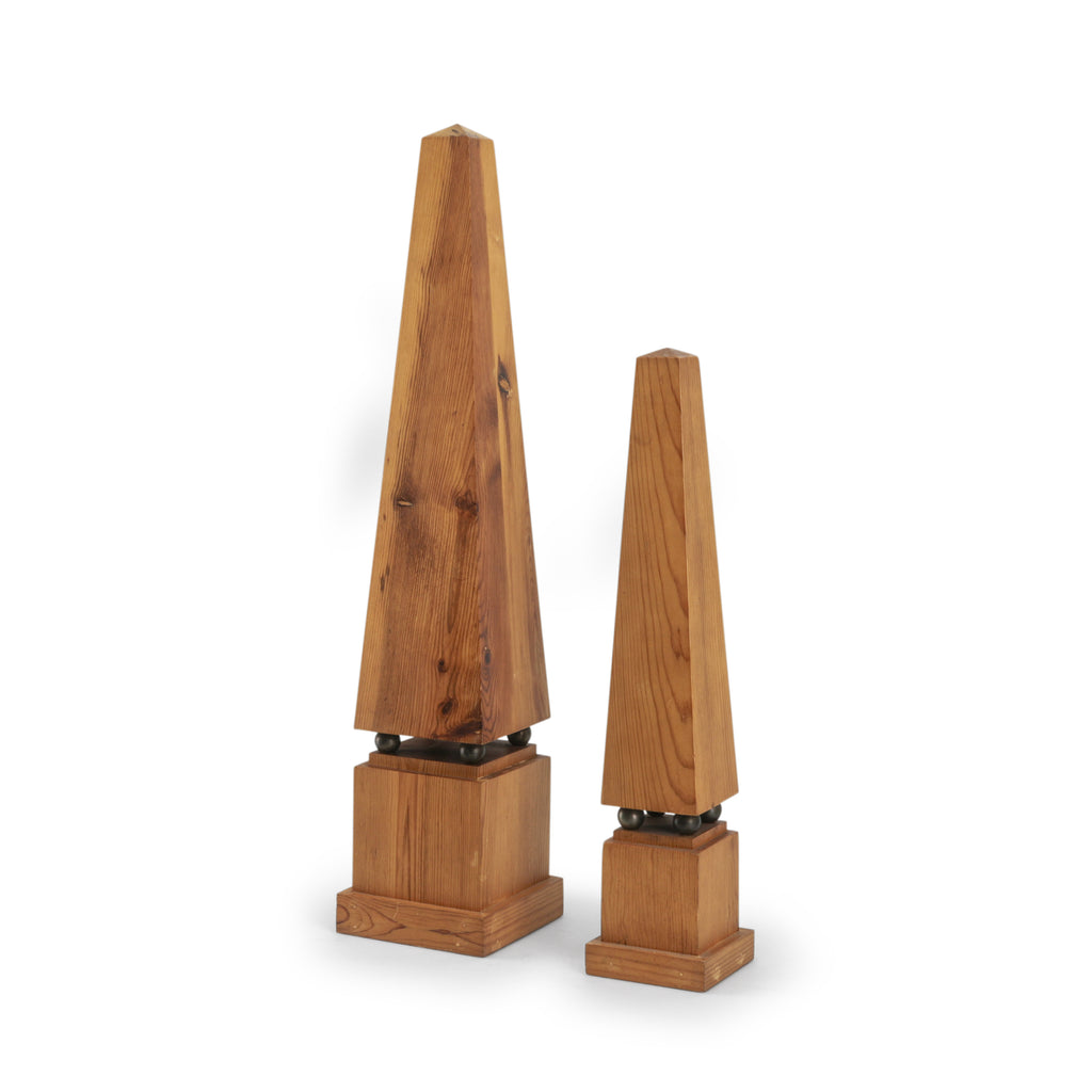 Tall Wood Spire Table Sculpture