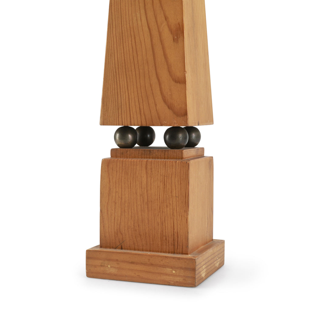 Short Wood Spire Table Sculpture