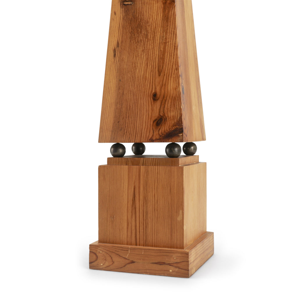 Tall Wood Spire Table Sculpture