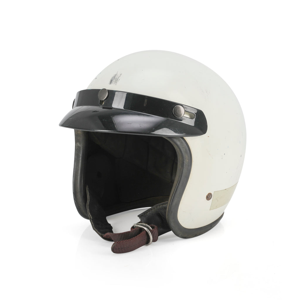 White / Cream and Black Helmet w/ Visor