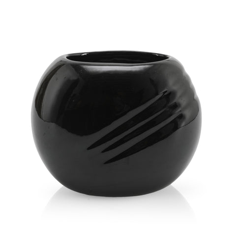 Black Deco Round Vase