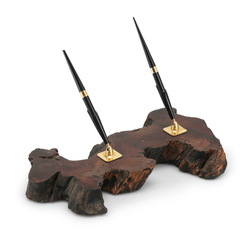 Live Edge Wood Double Pen Holder