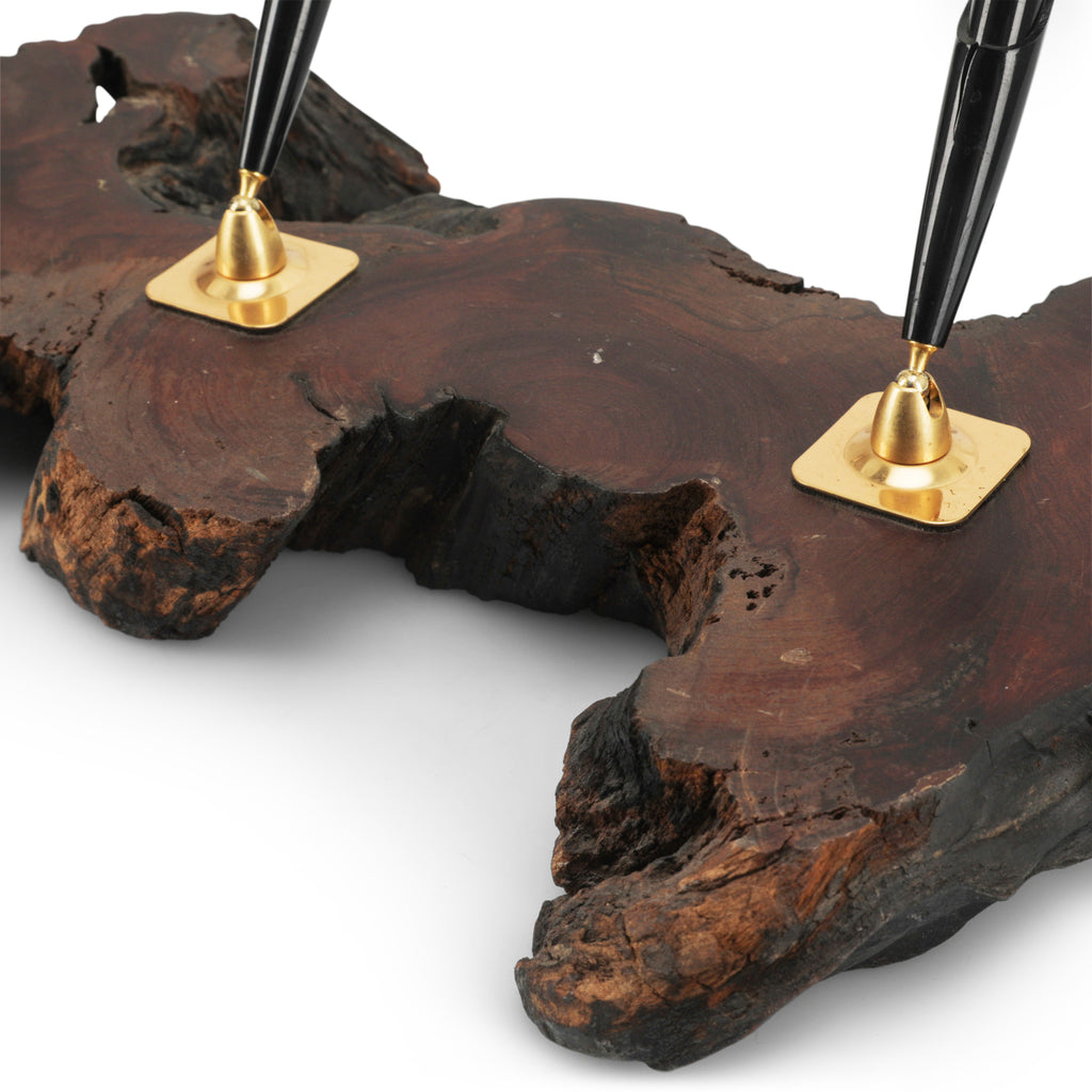 Live Edge Wood Double Pen Holder