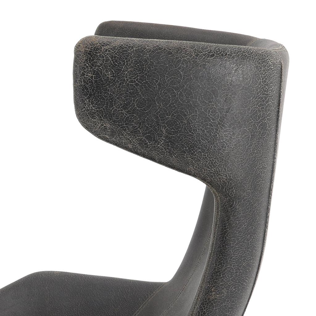 Moroso Black Wingback Leather Chair
